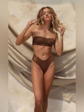 Revolve x Stone Fox Swim Simone Bikini Bottom in rawhide